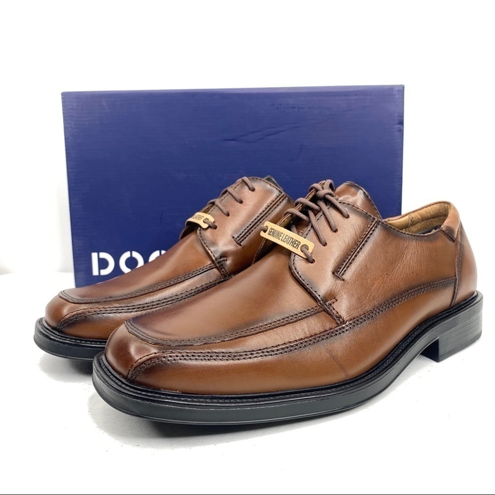 DOCKERS Perspective Tan Leather Lace Up Shoes - Picture 2 of 13